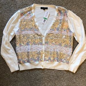White Sequence Glitter Joseph A. Sweater